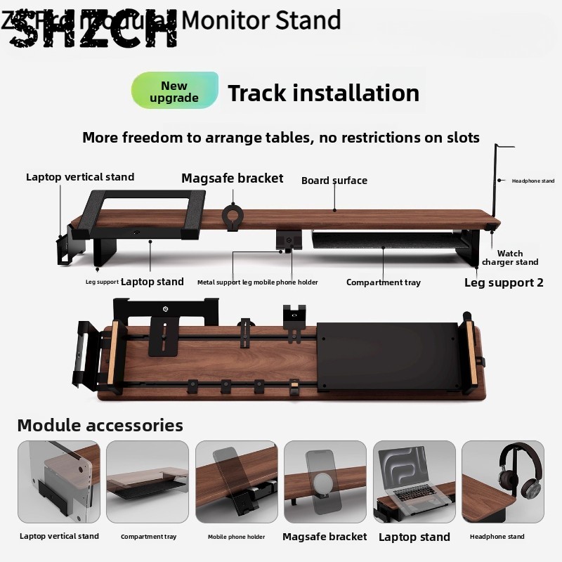 Tablet Lap Desk - Z3 Pro Modularer Monitorständer aus Massivholz,