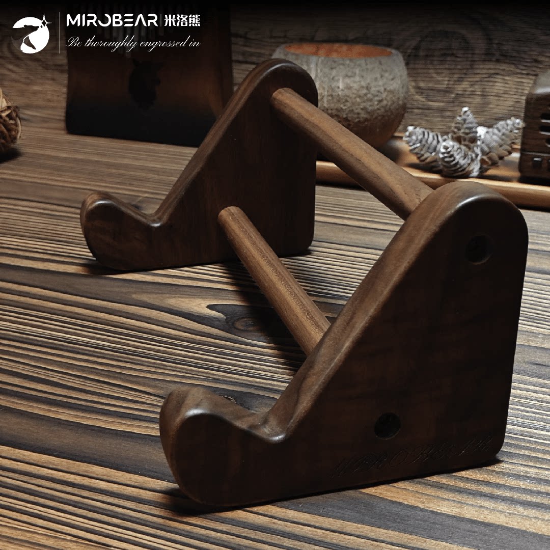 Tablet Accessories Gifts - Massivholz Schwarznuss-Holz Tastatur-Aufbewahrungsregal Sammlungs-Display Tablet-Ständer Tastaturhalter