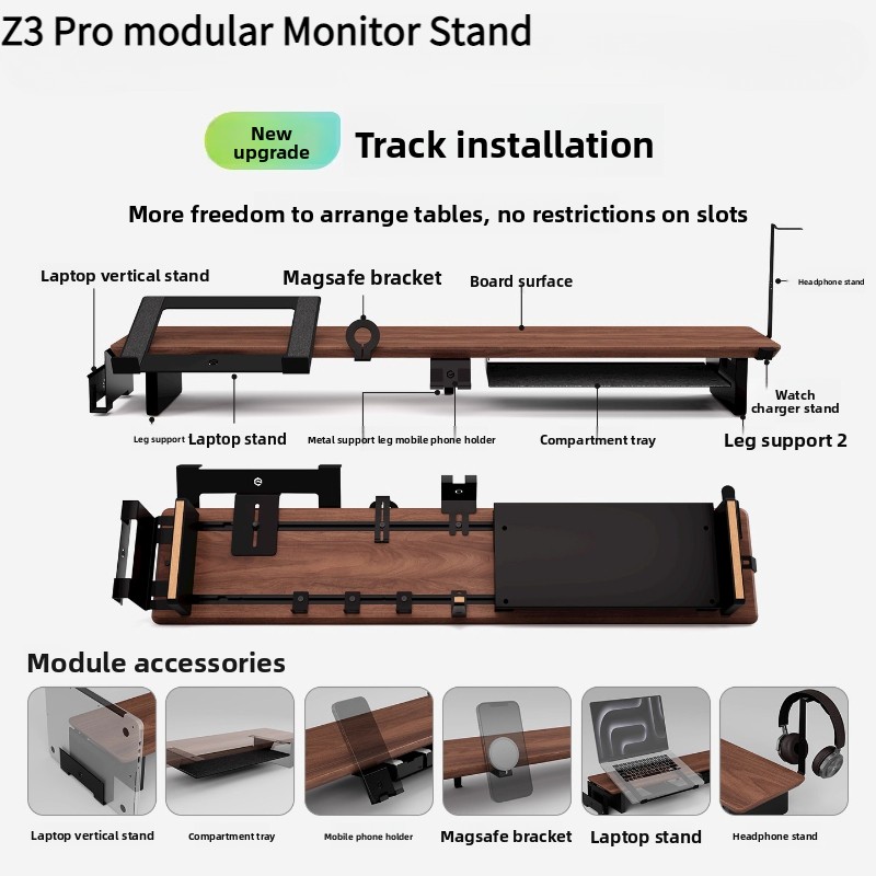Tablet Lap Desk - Z3 Pro Modular Monitor Riser Massivholz